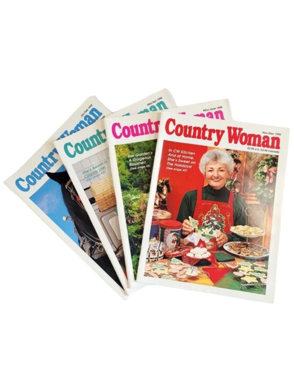 Vintage Lot Of Four Country Woman Magazines Jan/Feb, Mar/Apr, May/June & Nov/Dec